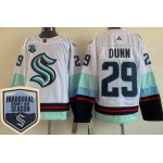 Men's Seattle Kraken #29 Vince Dunn White 2021-22 Season Inaugural Authentic Jersey