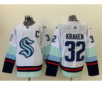 Men's Seattle Kraken #32 Kraken White Stitched Adidas NHL Jersey