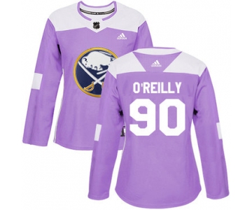 Adidas Buffalo Sabres #90 Ryan O'Reilly Purple Authentic Fights Cancer Women's Stitched NHL Jersey