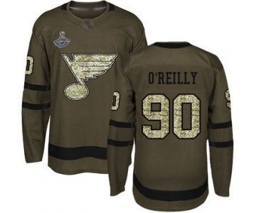 Blues #90 Ryan O'Reilly Green Salute to Service Stanley Cup Champions Stitched Hockey Jersey
