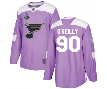 Blues #90 Ryan O'Reilly Purple Authentic Fights Cancer Stanley Cup Champions Stitched Hockey Jersey