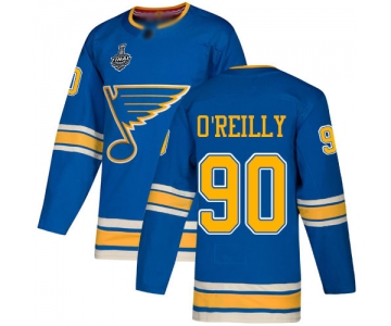 Men's St. Louis Blues #90 Ryan O'Reilly Blue Alternate Authentic 2019 Stanley Cup Final Bound Stitched Hockey Jersey
