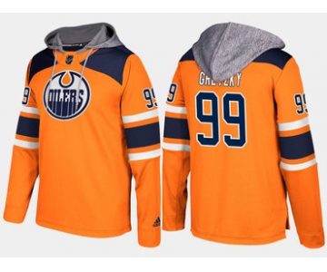 Adidas Edmonton Oilers 99 Wayne Gretzky Orange Name And Number Hoodie