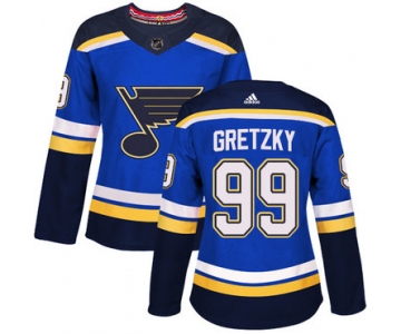 Adidas St.Louis Blues #99 Wayne Gretzky Blue Home Authentic Women's Stitched NHL Jersey
