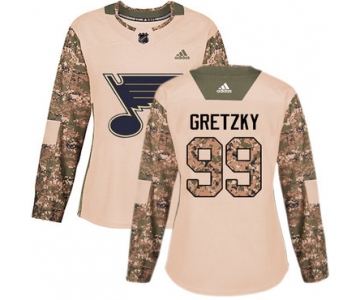 Adidas St.Louis Blues #99 Wayne Gretzky Camo Authentic 2017 Veterans Day Women's Stitched NHL Jersey