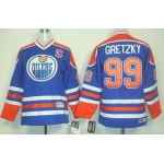 Edmonton Oilers #99 Wayne Gretzky Royal Blue Throwback CCM Kids Jersey