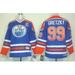 Edmonton Oilers #99 Wayne Gretzky Royal Blue Throwback CCM Kids Jersey