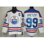 Edmonton Oilers #99 Wayne Gretzky White Throwback CCM Jersey