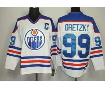 Edmonton Oilers #99 Wayne Gretzky White Throwback CCM Jersey
