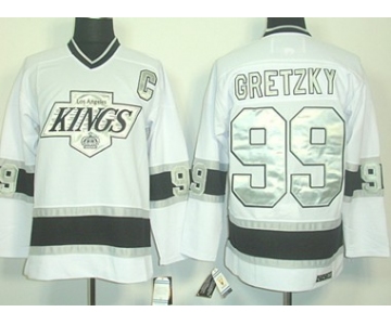 Los Angeles Kings #99 Wayne Gretzky White Throwack CCM Jersey