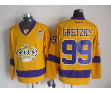 Los Angeles Kings #99 Wayne Gretzky Yellow Jersey