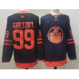 Men's Edmonton Oilers #99 Wayne Gretzky Navy Blue 50th Anniversary Adidas Stitched NHL Jersey