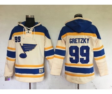 Men's St. Louis Blues #99 Wayne Gretzky Cream Old Time Hockey Hoodie