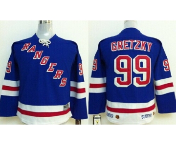 New York Rangers #99 Wayne Gretzky Light Blue Throwback Kids Jersey