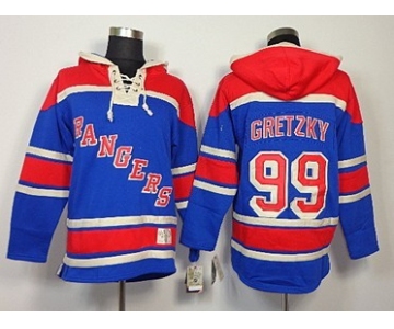 Old Time Hockey New York Rangers #99 Wayne Gretzky Light Blue Hoodie