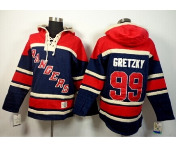 Old Time Hockey New York Rangers #99 Wayne Gretzky Navy Blue Hoodie