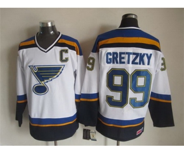 St. Louis Blues #99 Wayne Gretzky 2014 White Throwback CCM Jersey