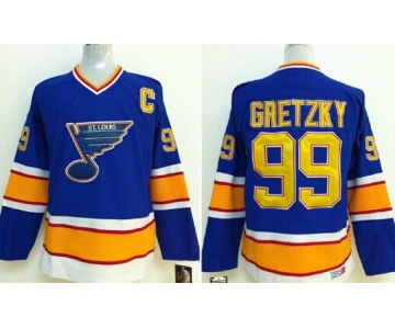 St. Louis Blues #99 Wayne Gretzky Blue Throwback CCM Jersey