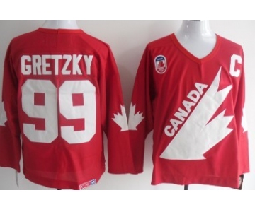 Team Canada #99 Wayne Gretzky 1991 Olympic Red Throwback CCM Jersey