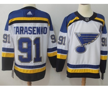 Adidas Blues #91 Vladimir Tarasenko White Road Authentic Stitched NHL Jersey