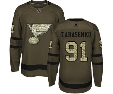 Adidas St. Louis Blues #91 Vladimir Tarasenko Green Salute to Service Stitched Youth NHL Jersey