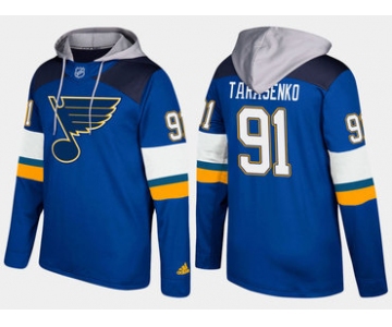 Adidas St. Louis Blues 91 Vladimir Tarasenko Name And Number Blue Hoodie