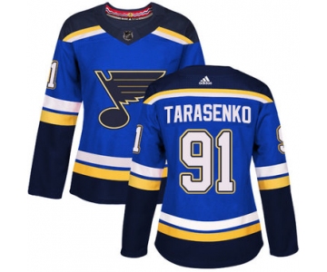 Adidas St.Louis Blues #91 Vladimir Tarasenko Blue Home Authentic Women's Stitched NHL Jersey