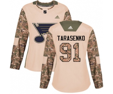Adidas St.Louis Blues #91 Vladimir Tarasenko Camo Authentic 2017 Veterans Day Women's Stitched NHL Jersey