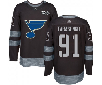 Blues #91 Vladimir Tarasenko Black 1917-2017 100th Anniversary Stitched NHL Jersey