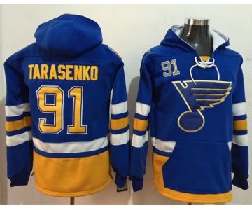 Blues #91 Vladimir Tarasenko Light Blue Name & Number Pullover NHL Hoodie