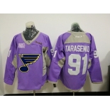 Men's St. Louis Blues #91 Vladimir Tarasenko Purple Pink Hockey Fights Cancer Practice Stitched NHL Reebok Hockey Jersey