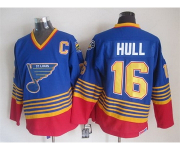 St. Louis Blues #16 Brett Hull 1995 Blue Throwback CCM Jersey
