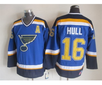 St. Louis Blues #16 Brett Hull 2014 Blue Throwback CCM Jersey