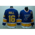 St. Louis Blues #16 Brett Hull Blue Throwback CCM Jersey