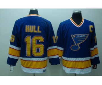 St. Louis Blues #16 Brett Hull Blue Throwback CCM Jersey