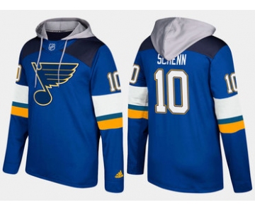 Adidas St. Louis Blues 10 Brayden Schenn Name And Number Blue Hoodie
