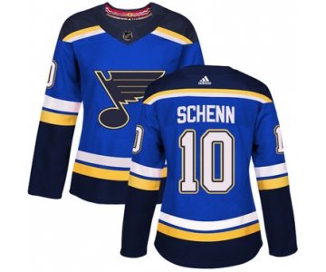 Adidas St.Louis Blues #10 Brayden Schenn Blue Home Authentic Women's Stitched NHL Jersey