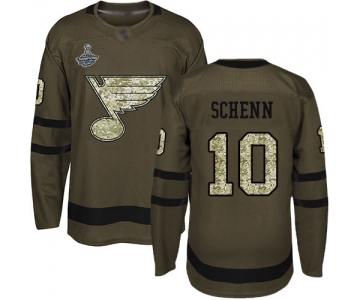 Blues #10 Brayden Schenn Green Salute to Service Stanley Cup Champions Stitched Hockey Jersey