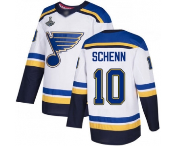 Blues #10 Brayden Schenn White Road Authentic Stanley Cup Champions Stitched Hockey Jersey
