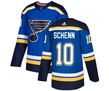 Men's Adidas St. Louis Blues #10 Brayden Schenn Blue Home Authentic Stitched NHL Jersey