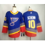 Men's St. Louis Blues #10 Brayden Schenn Blue Adidas Stitched NHL Throwback Jersey