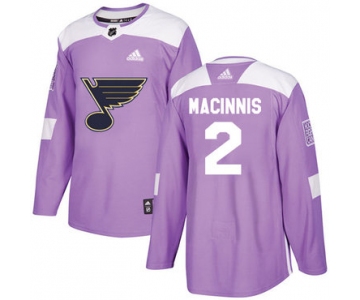 Adidas Blues #2 Al MacInnis Purple Authentic Fights Cancer Stitched NHL Jersey