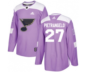 Adidas Blues #27 Alex Pietrangelo Purple Authentic Fights Cancer Stitched NHL Jersey