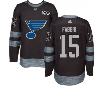 Blues #15 Robby Fabbri Black 1917-2017 100th Anniversary Stitched NHL Jersey