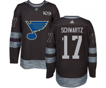 Blues #17 Jaden Schwartz Black 1917-2017 100th Anniversary Stitched NHL Jersey