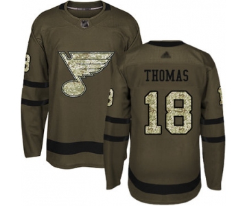 Blues #18 Robert Thomas Green Salute to Service Stitched Hockey Jersey