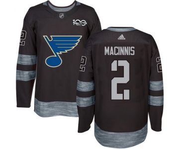 Blues #2 Al MacInnis Black 1917-2017 100th Anniversary Stitched NHL Jersey