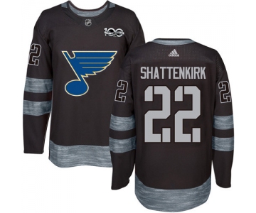Blues #22 Kevin Shattenkirk Black 1917-2017 100th Anniversary Stitched NHL Jersey