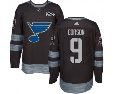 Blues #9 Shayne Corson Black 1917-2017 100th Anniversary Stitched NHL Jersey