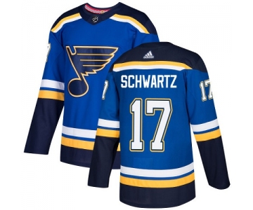 Men's Adidas St. Louis Blues #17 Jaden Schwartz Blue Home Authentic Stitched NHL Jersey